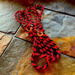NWOT 💃💃 3x HP💃💃 Beautiful Handmade 9 ft 7 in (115in) Red and Black Dog Leash